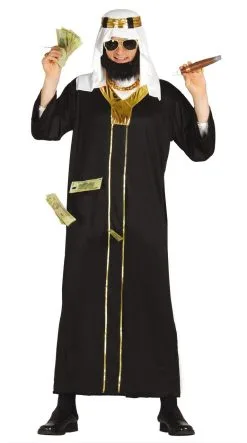 Koeweit Olie Sjeik Zwart Man Kostuum