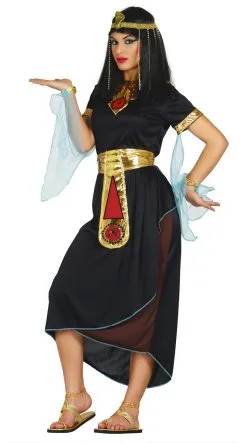 Egyptische Koningin Nefertiti Zwart Vrouw Kostuum