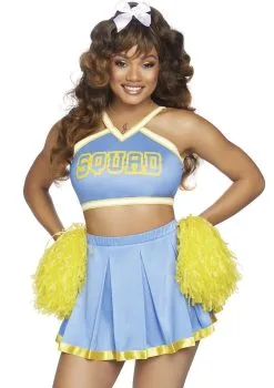 Blikvanger Naast Het Veld Sexy Cheerleader Vrouw Kostuum