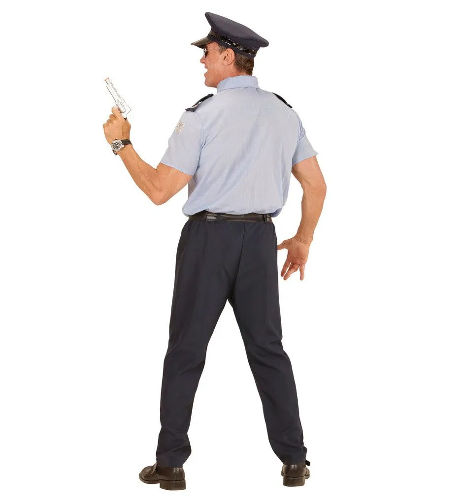 Blauw Realistische Politie Man Kostuum - Afbeelding 4